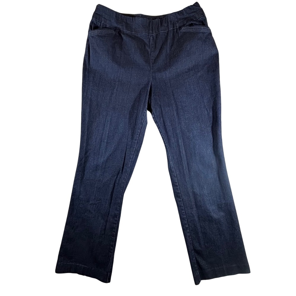 Croft & Barrow Womens Effortless Stretch Pant Dark Wash Indigo Blue Size 14 Reg
